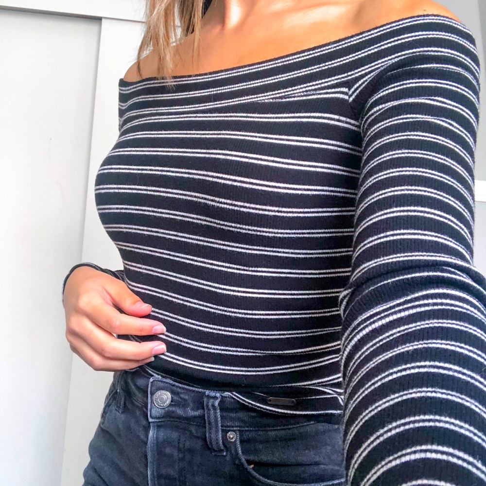 black and white striped long sleeve